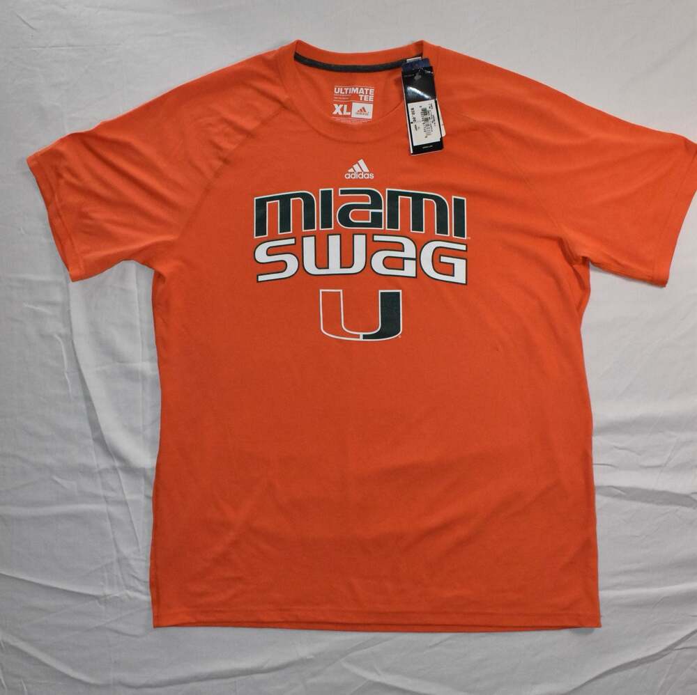 Adidas University of Miami Hurricanes Ultimate Tee Miami Swag Graphic T-Shirt (1